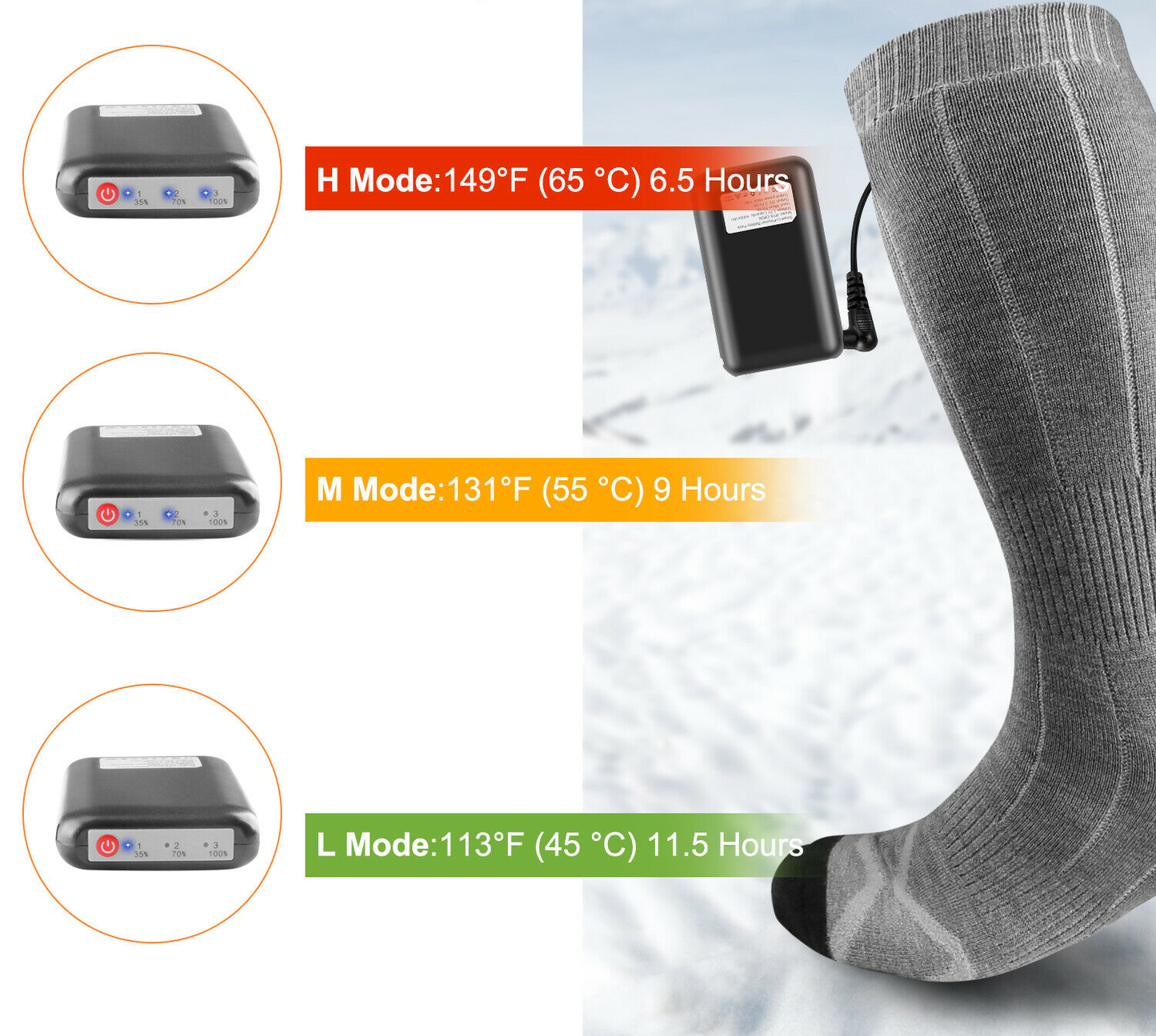 Rechargeable Battery Electric Heated Socks
