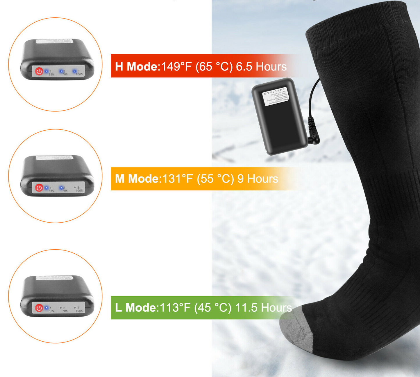 Rechargeable Battery Electric Heated Socks