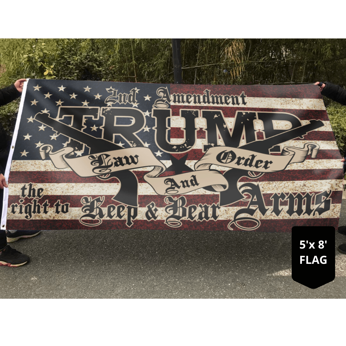 TRUMP 2020 Law and Order - 2A Guns FLAG
