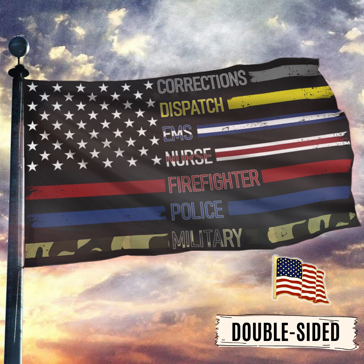 Patriotic Support Appreciation - USA Flag + American Flag Lapel Pin - Bundle