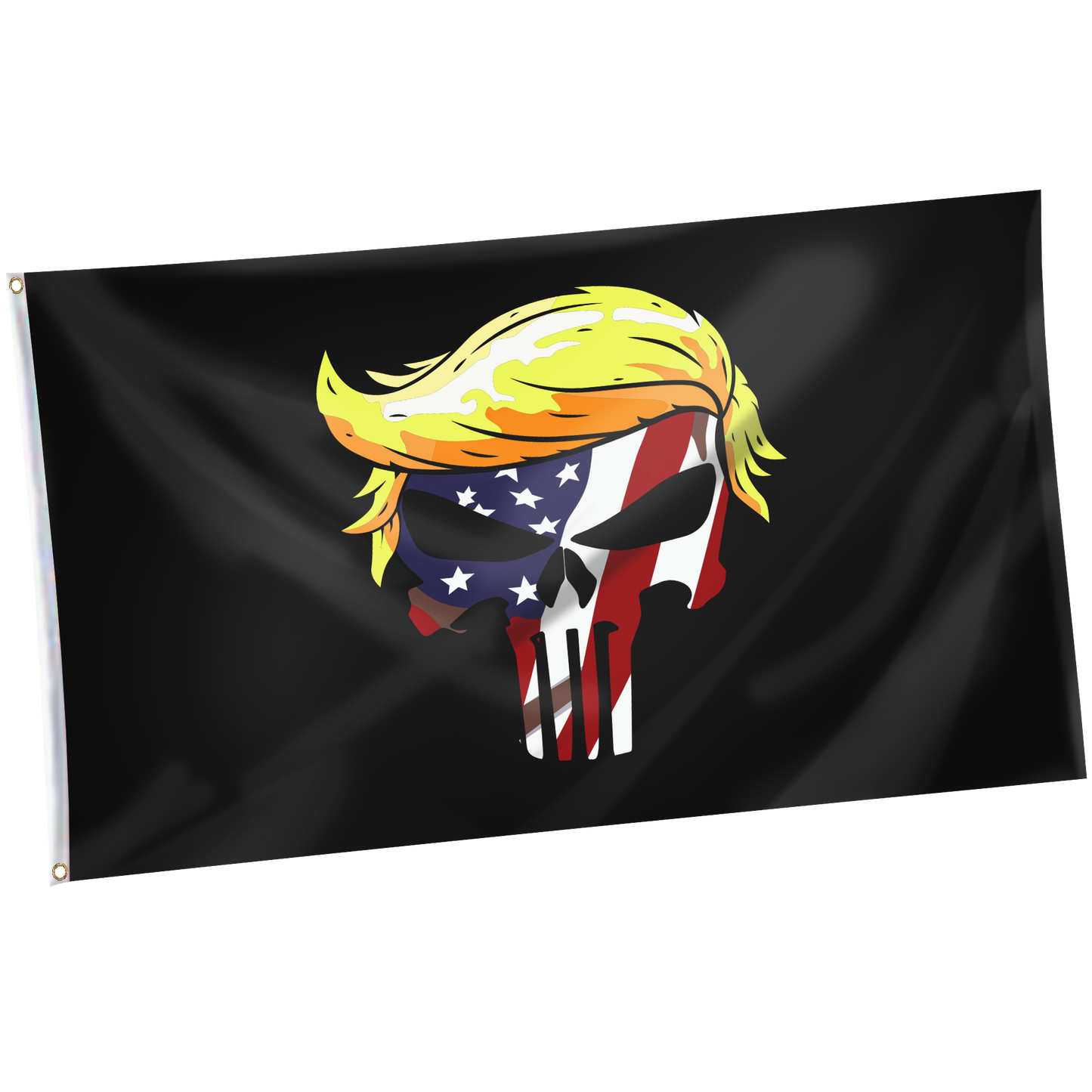 Trump Punisher Flag + Trump USA Punisher Flag + Trump Punisher Pin Bundle