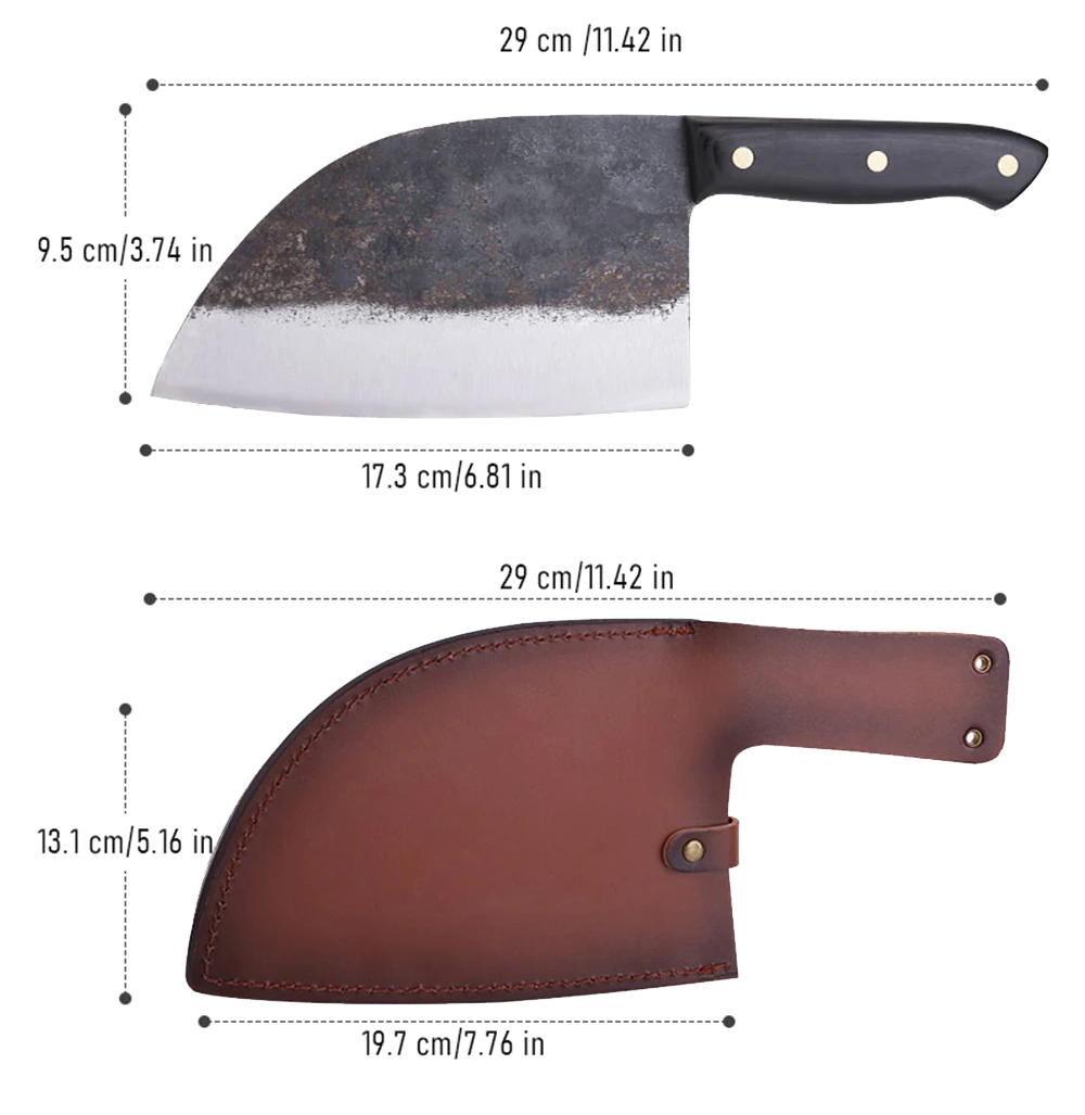 High Carbon Butcher Bone Chopper Knife - Traditional Handmade Forged Knife