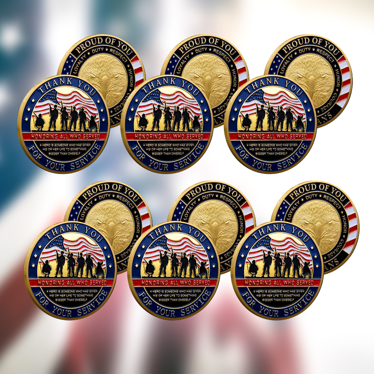 Honoring All Who Served - Veteran Coin - Buy More, Save More Bundle