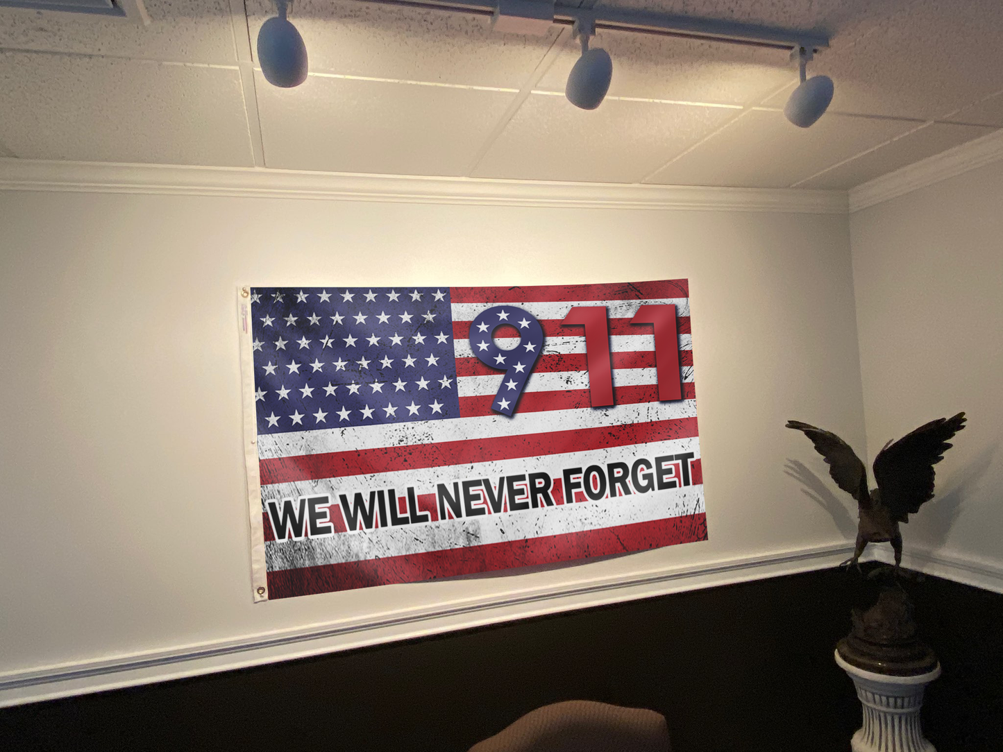911 We Will Never Forget USA Flag