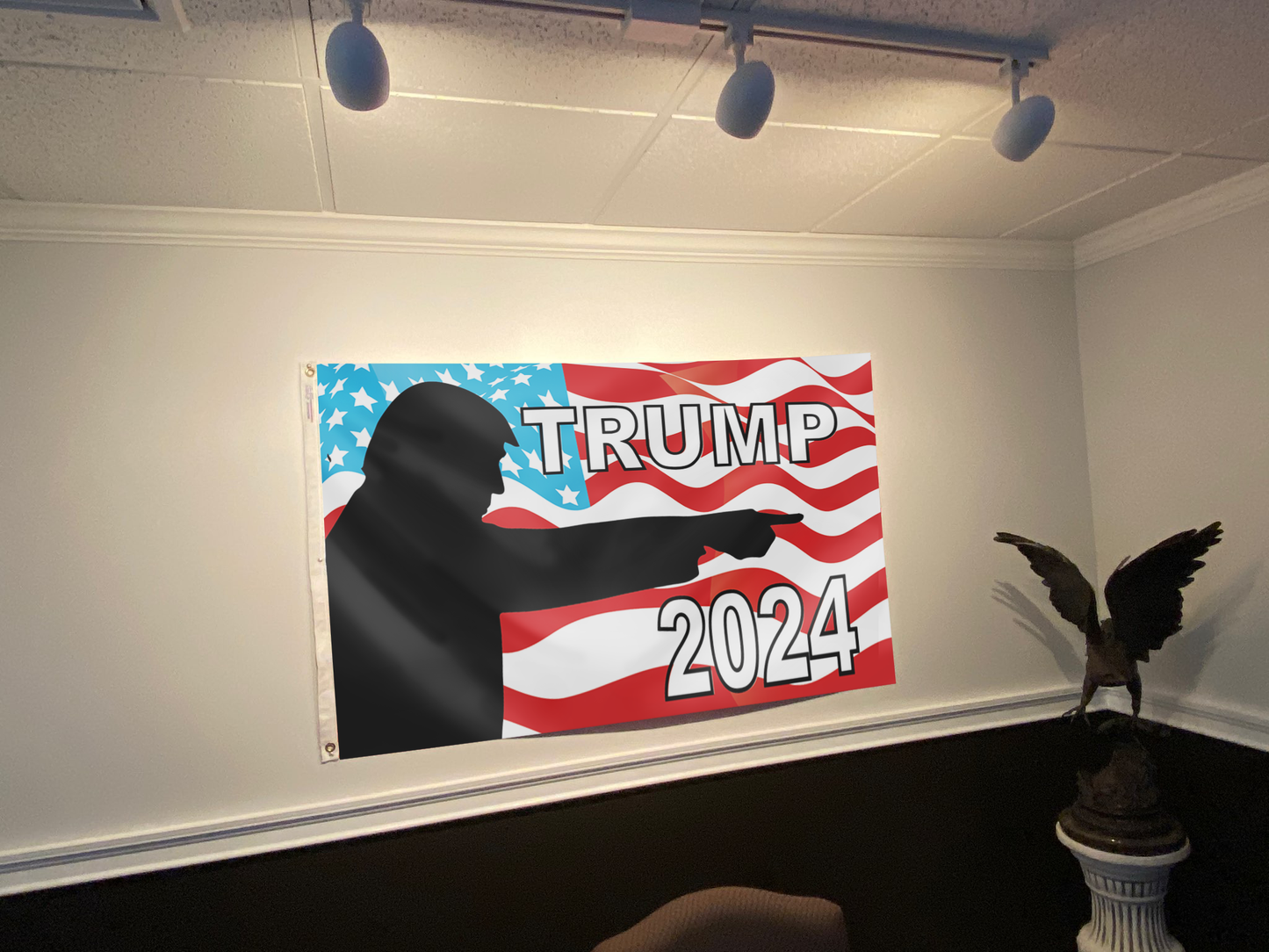Trump Pointing USA Flag