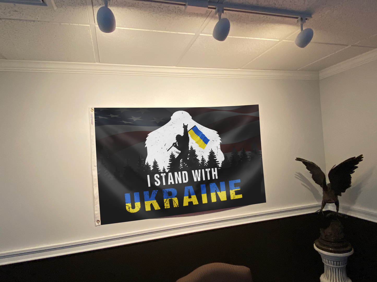 I STAND WITH UKRAINE SASQUATCH FLAG