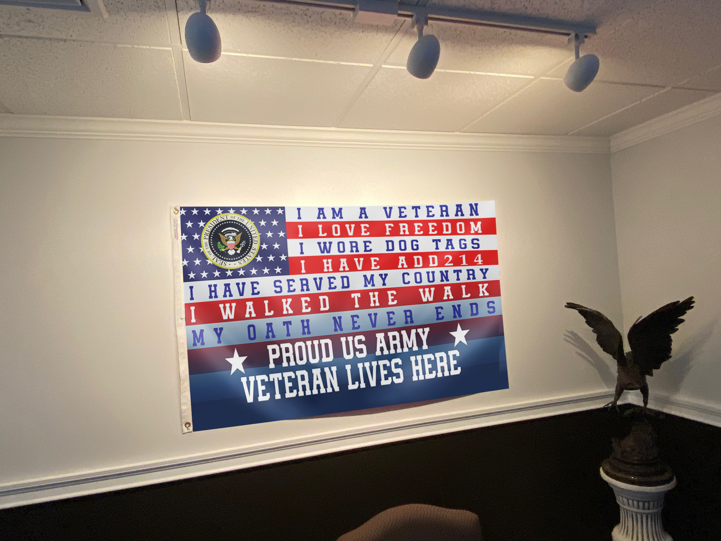 Proud US Army Veteran Lives Here Flag