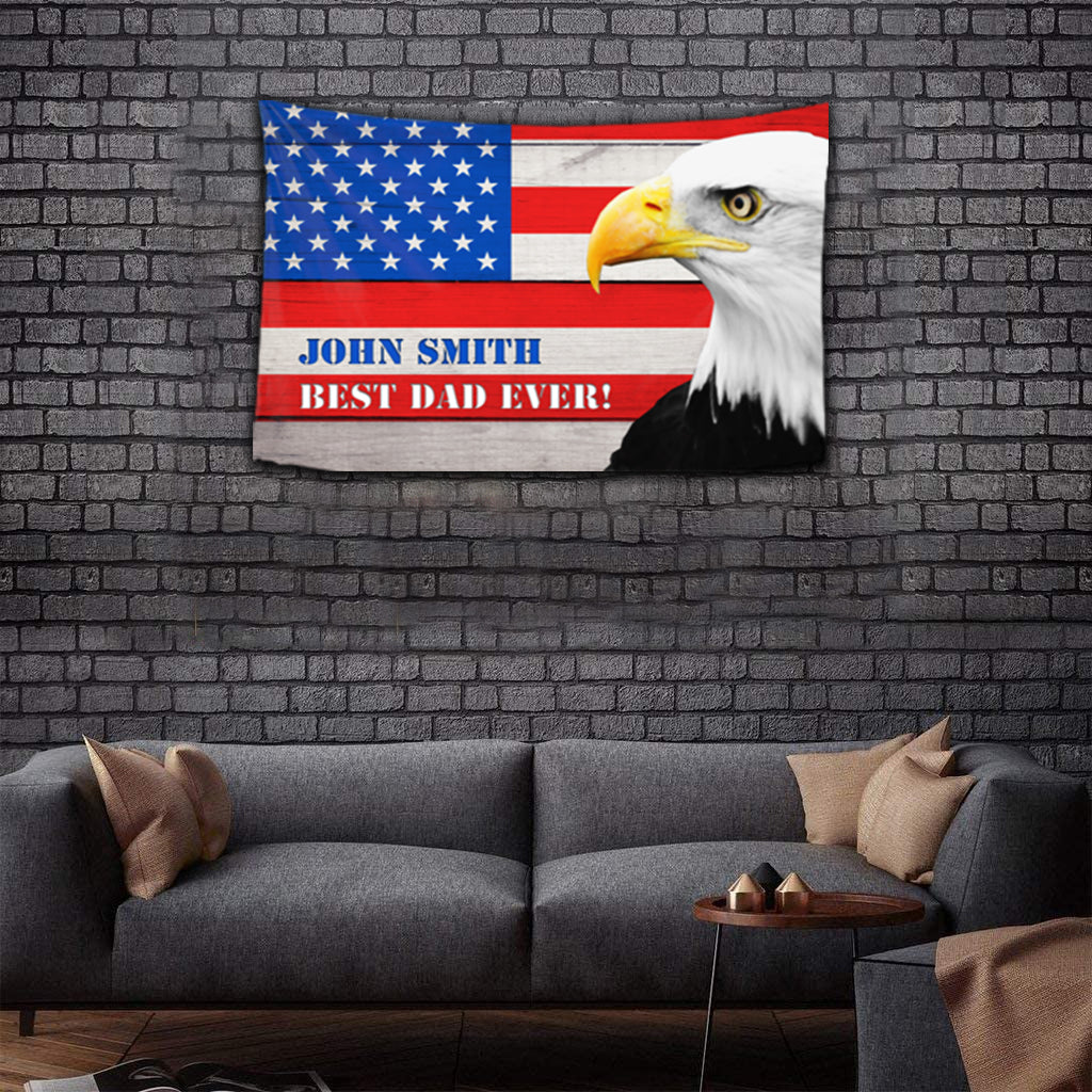 Patriotic USA Eagle Personalized Premium Flag - Up to 4 Custom Texts