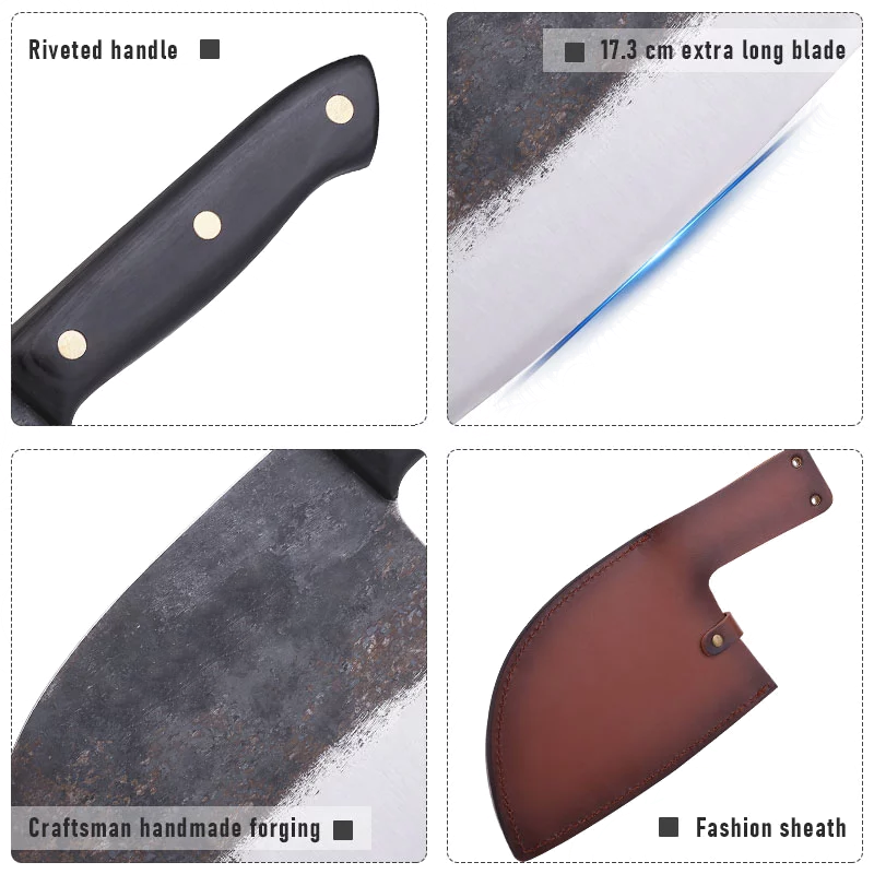 High Carbon Butcher Bone Chopper Knife - Traditional Handmade Forged Knife