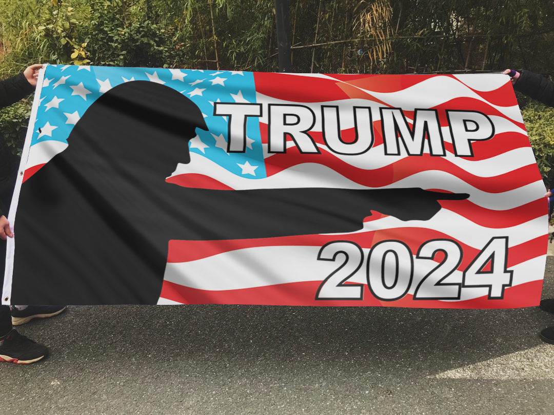 Trump Pointing USA Flag