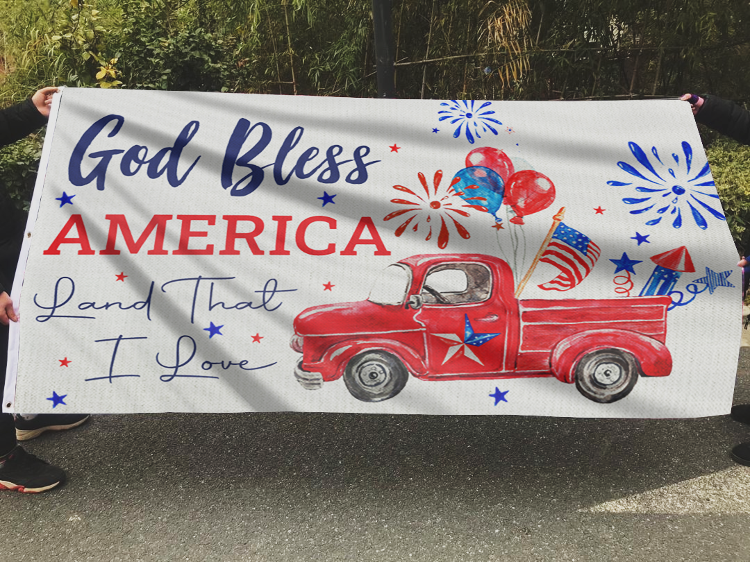 God Bless America Land That I Love Flag