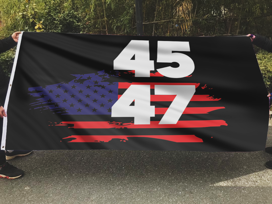 45 47 Trump USA Vintage Flag