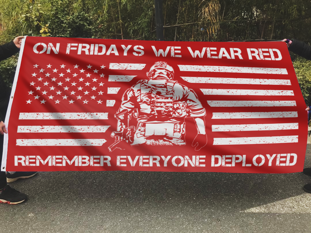 On Fridays We Wear RED Flag
