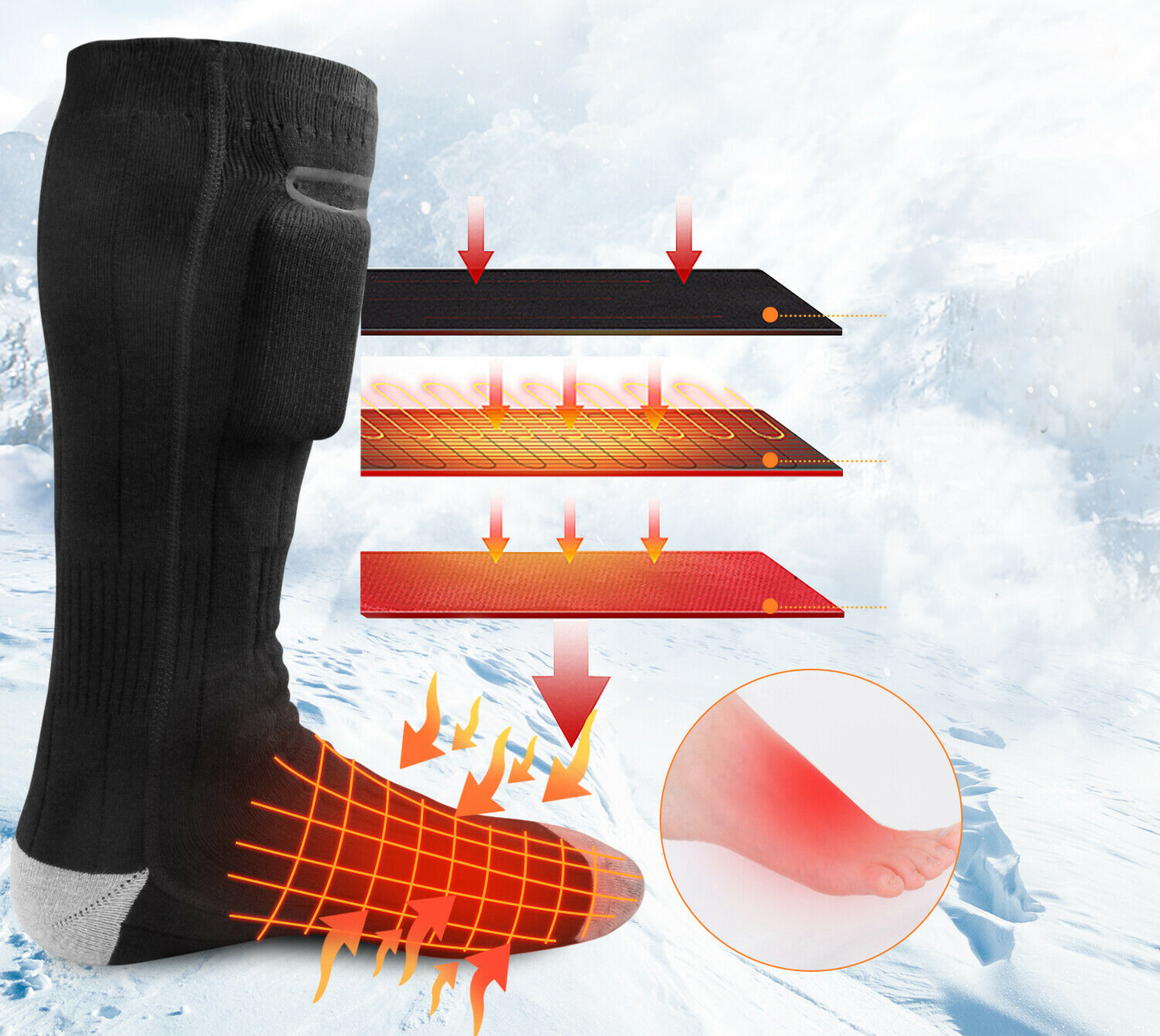 Rechargeable Battery Electric Heated Socks