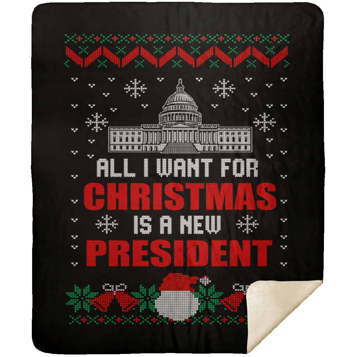 All I Want For Christmas Premium Mink Sherpa Blanket 1