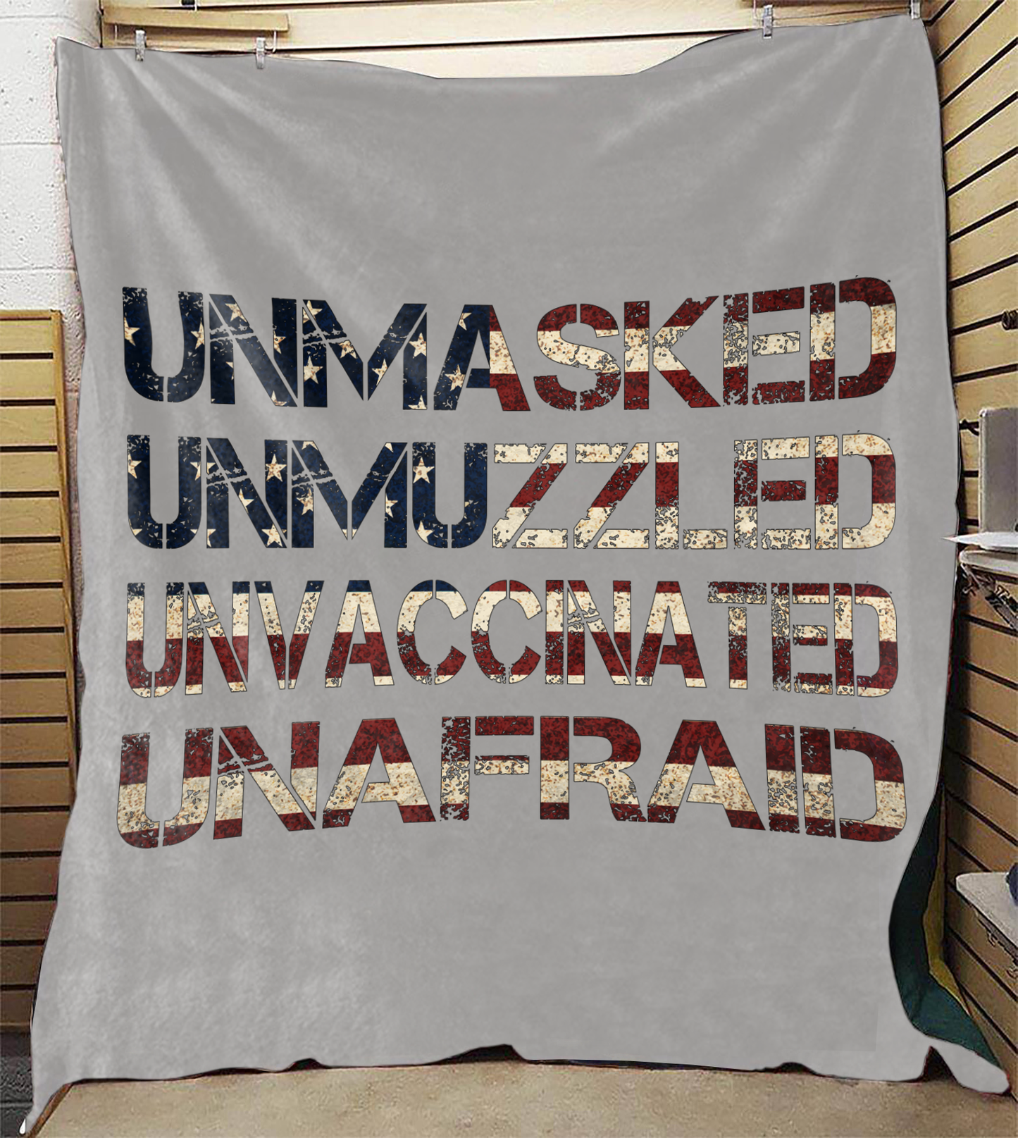 Unmasked. Unmuzzled. Unvaccinated. Unafraid. Premium Mink Sherpa Blanket