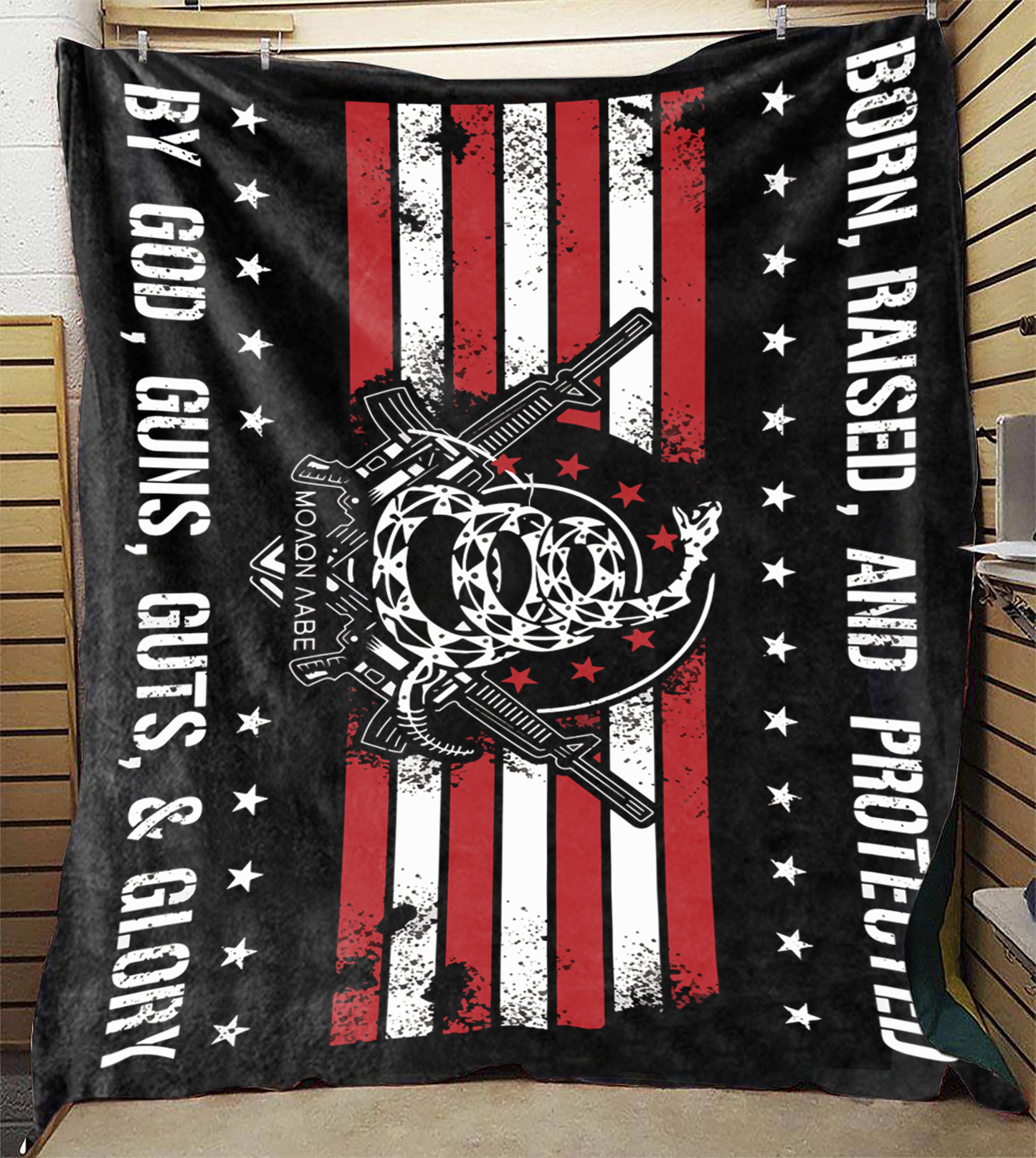 Born Raised and Protected Premium Mink Sherpa Blanket
