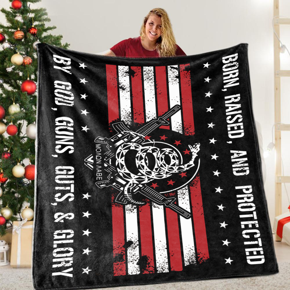 Born Raised and Protected Premium Mink Sherpa Blanket