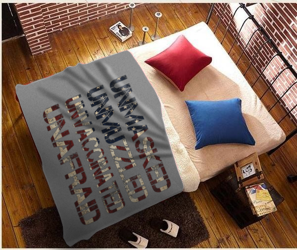 Unmasked. Unmuzzled. Unvaccinated. Unafraid. Premium Mink Sherpa Blanket