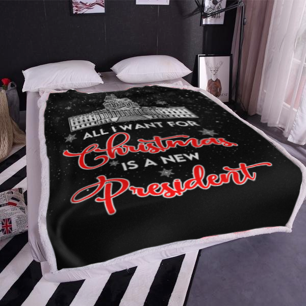 All I Want For Christmas Premium Mink Sherpa Blanket 4