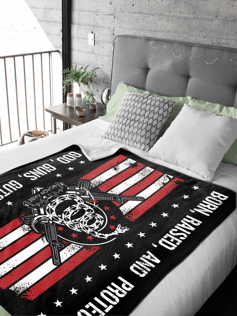 Born Raised and Protected Premium Mink Sherpa Blanket