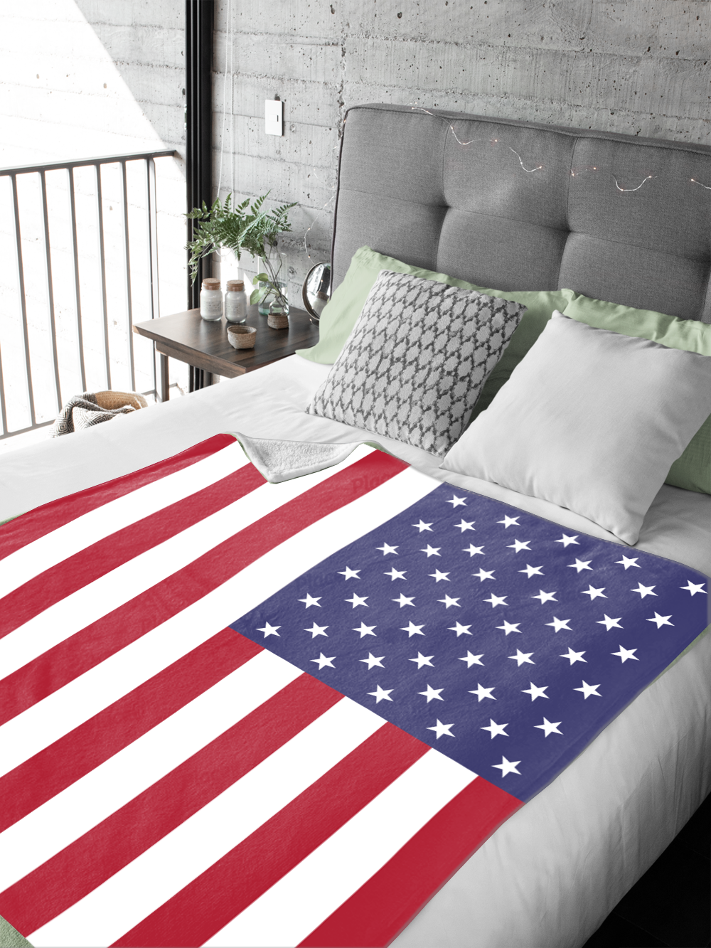 USA Flag Premium Mink Sherpa Blanket