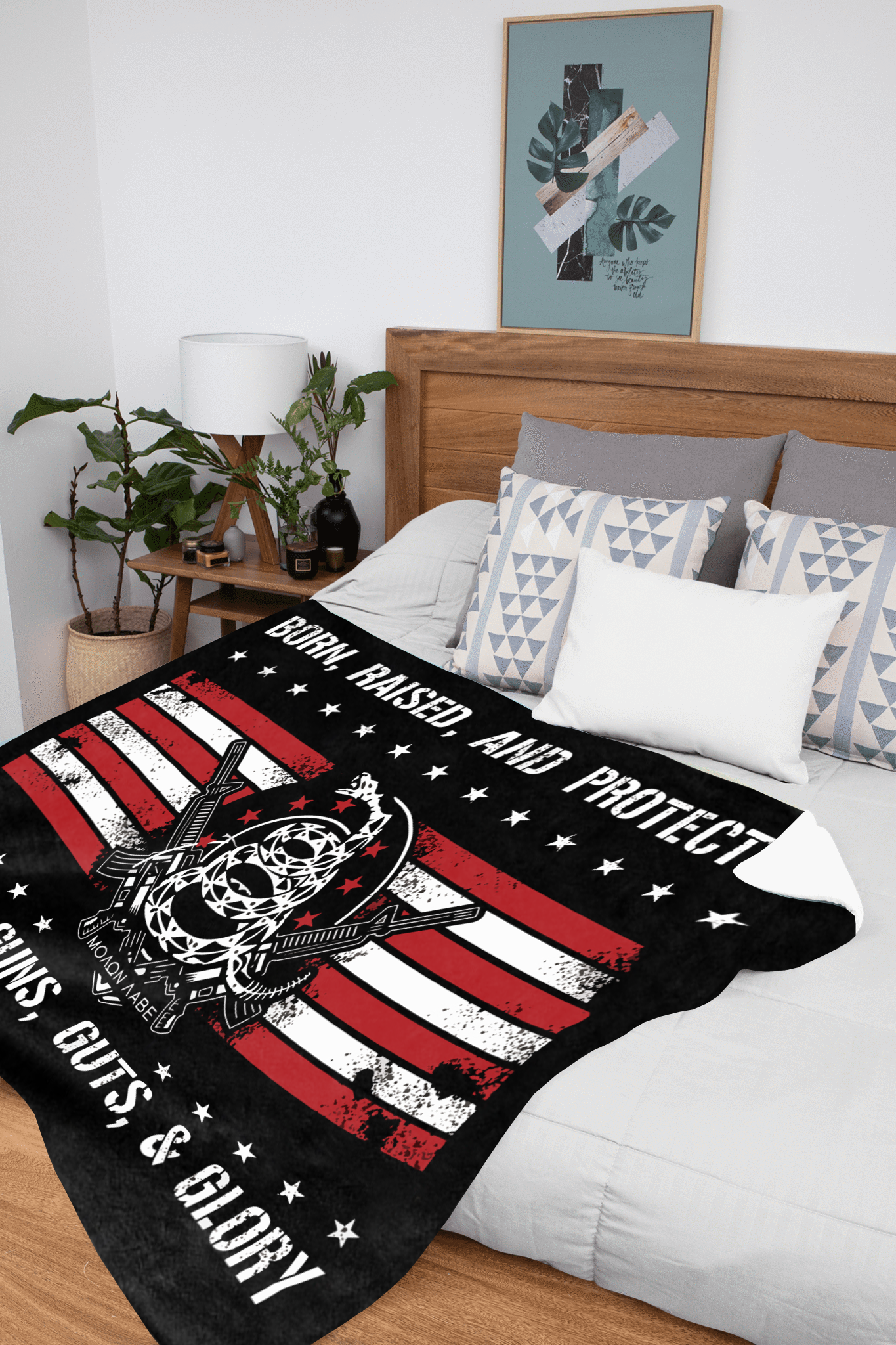Born Raised and Protected Premium Mink Sherpa Blanket