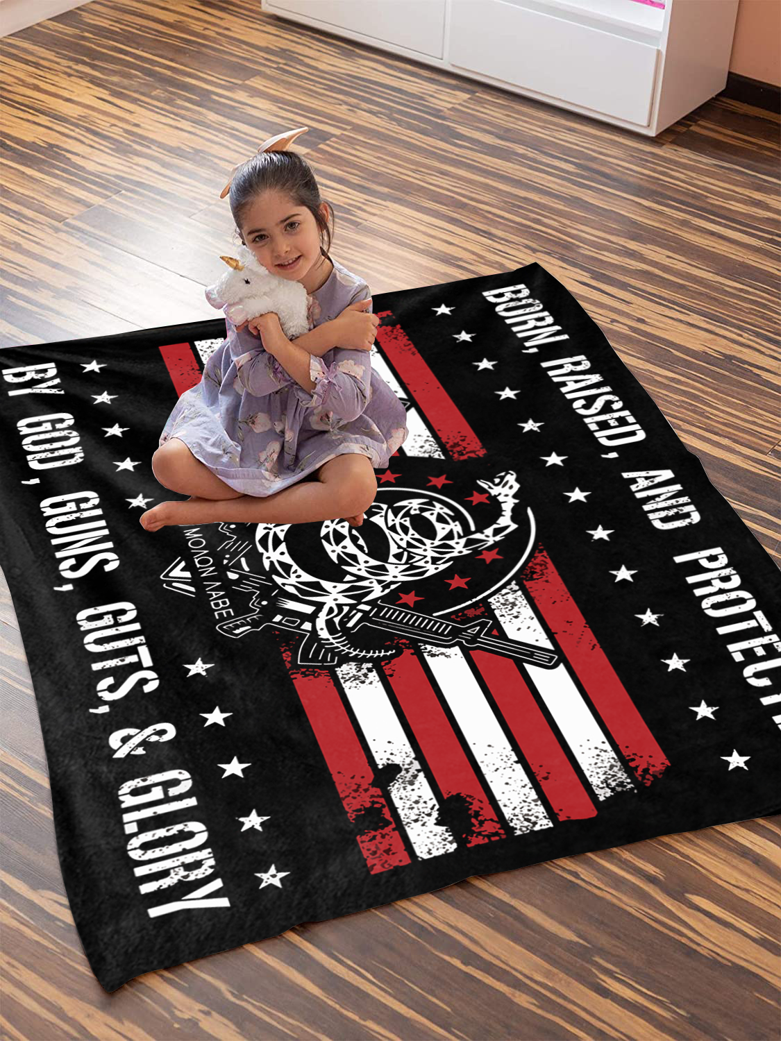Born Raised and Protected Premium Mink Sherpa Blanket