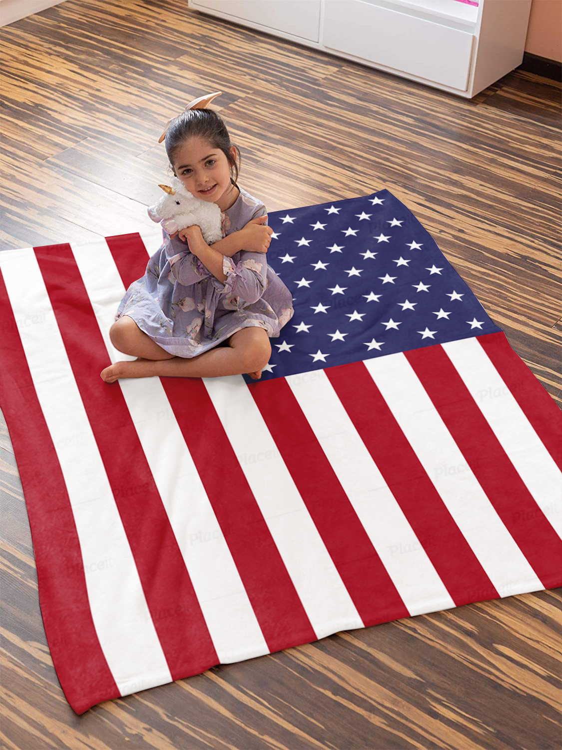 USA Flag Premium Mink Sherpa Blanket
