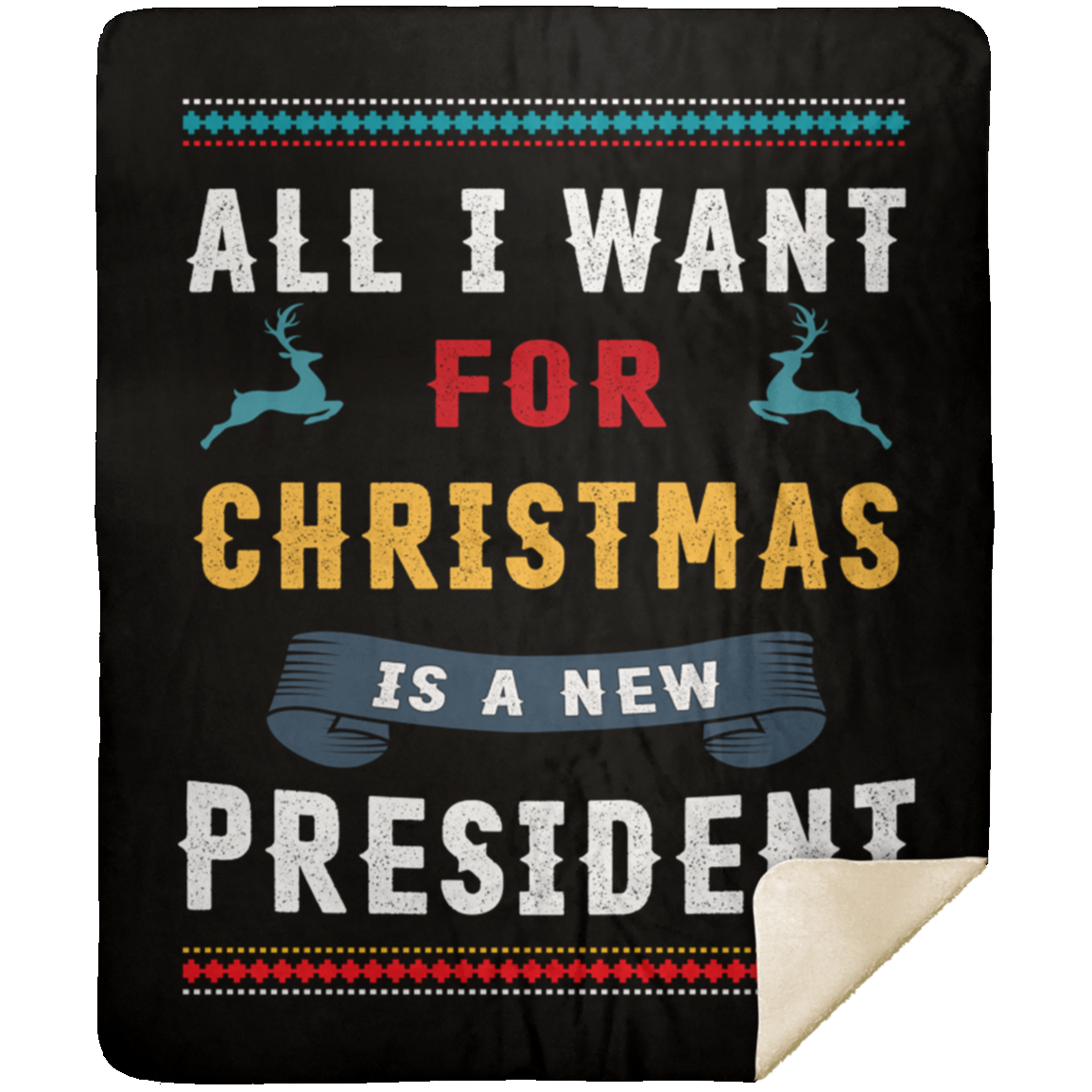 All I Want For Christmas Premium Mink Sherpa Blanket 3