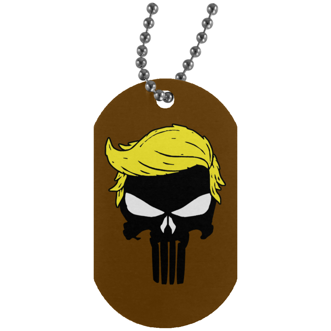 Trump Punisher Skull Dog Tag Necklace