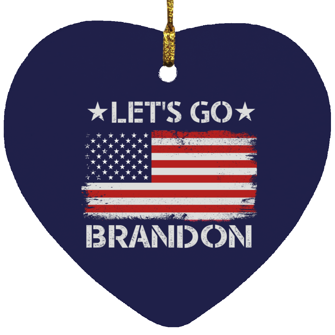Let's Go Brandon USA Flag Christmas Ornament