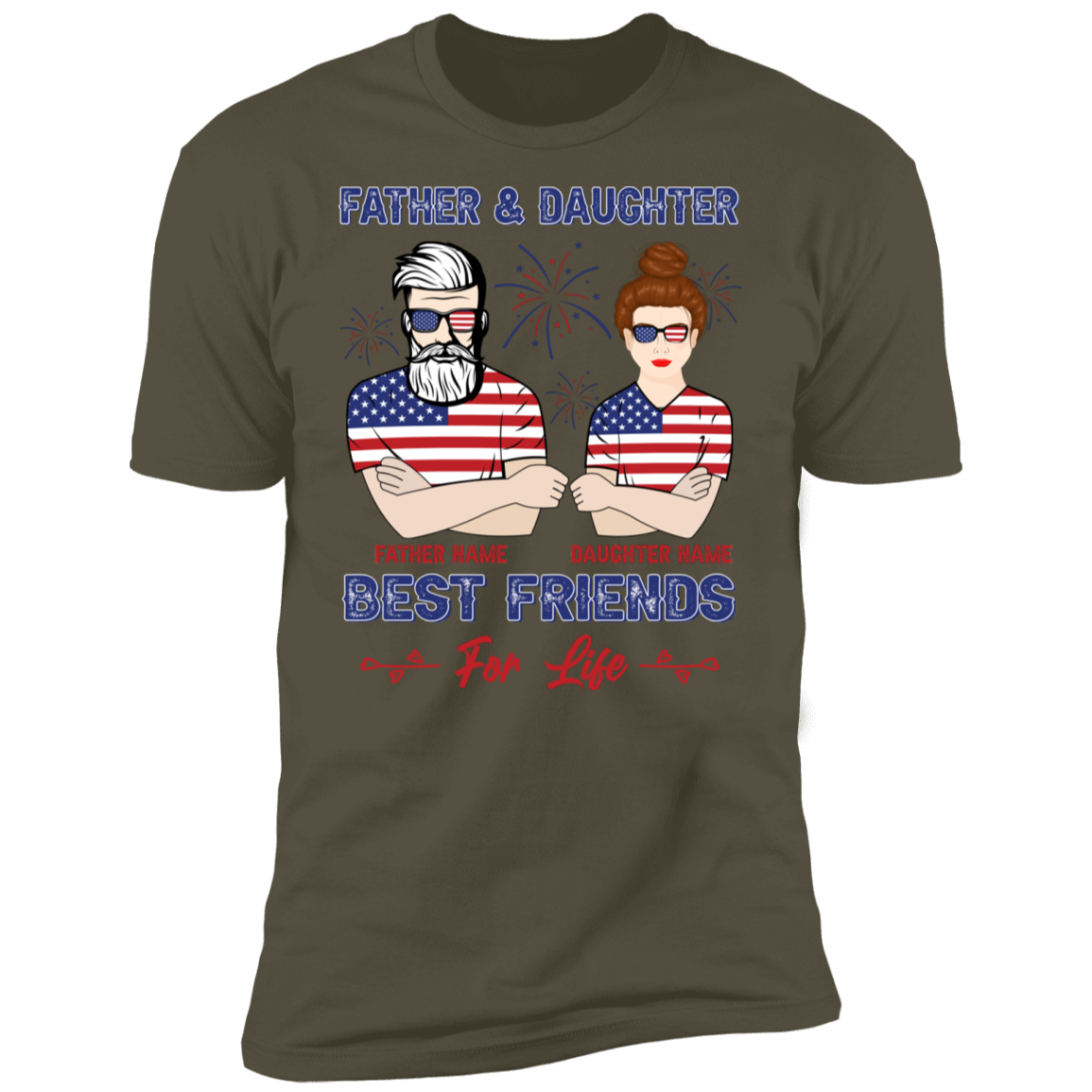 Father And Daughter Best Friends Personalized T-shirt
