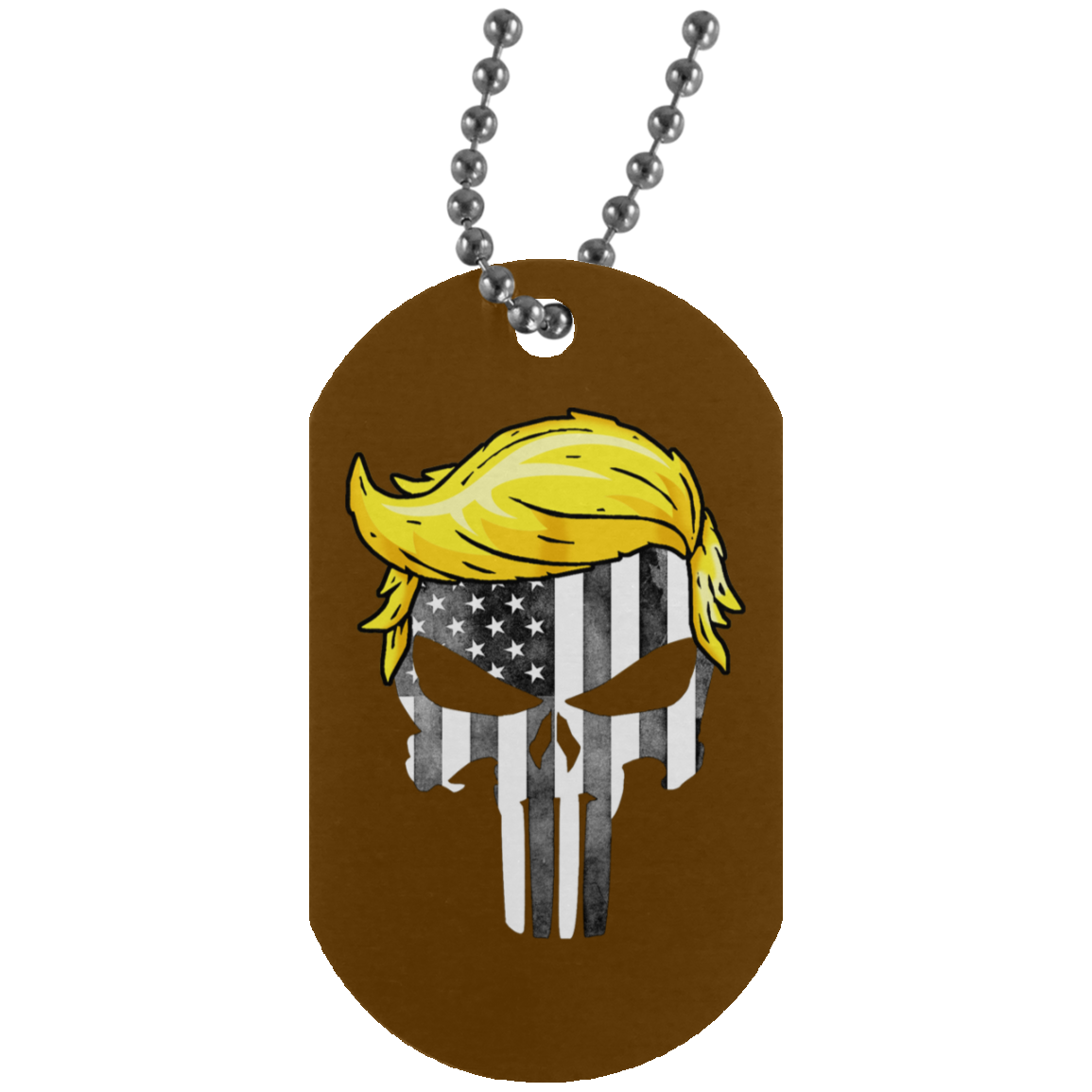 Trump Punisher Black and White Dog Tag Necklace