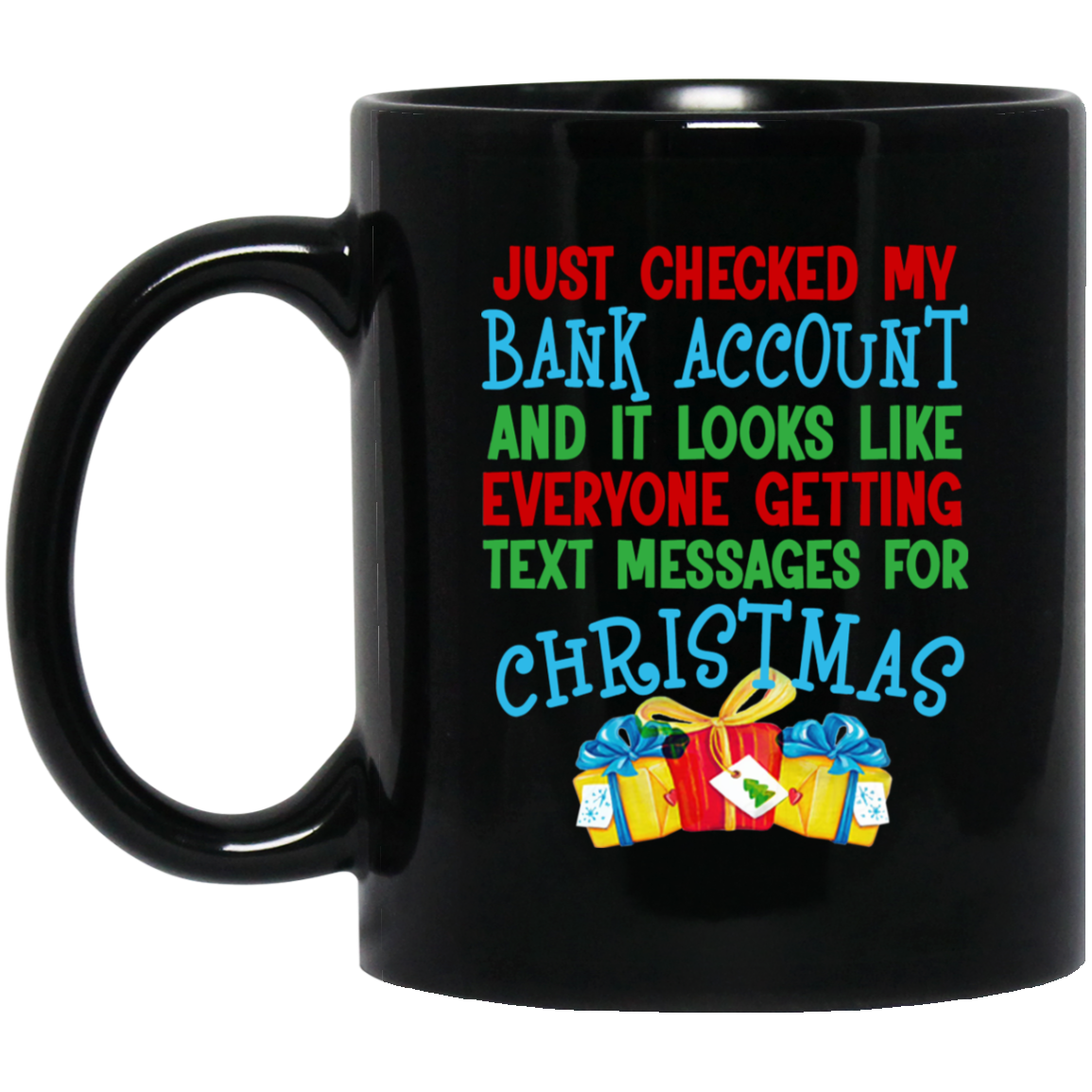 Text Messages For Xmas 11 oz. Black Mug