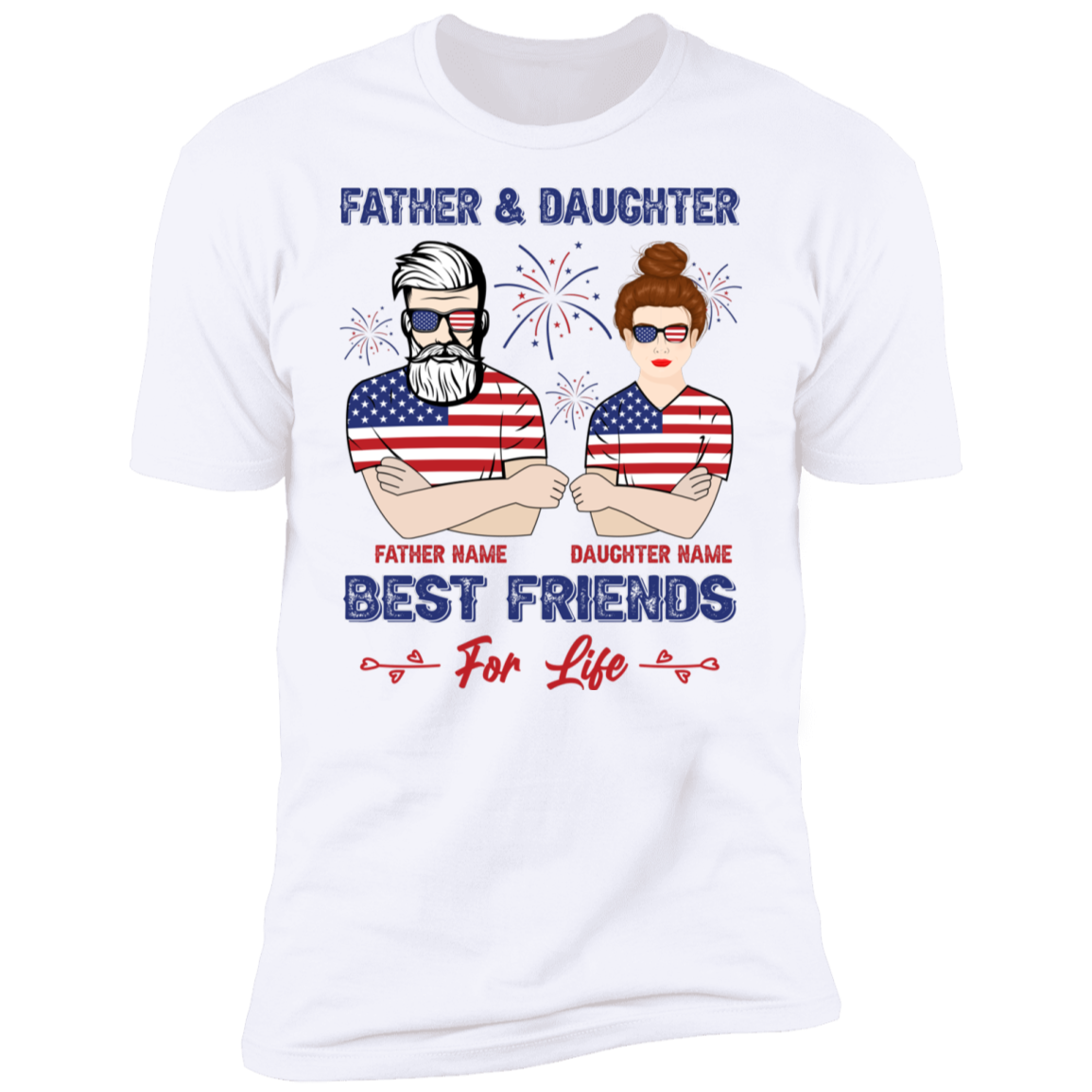 Father And Daughter Best Friends Personalized T-shirt