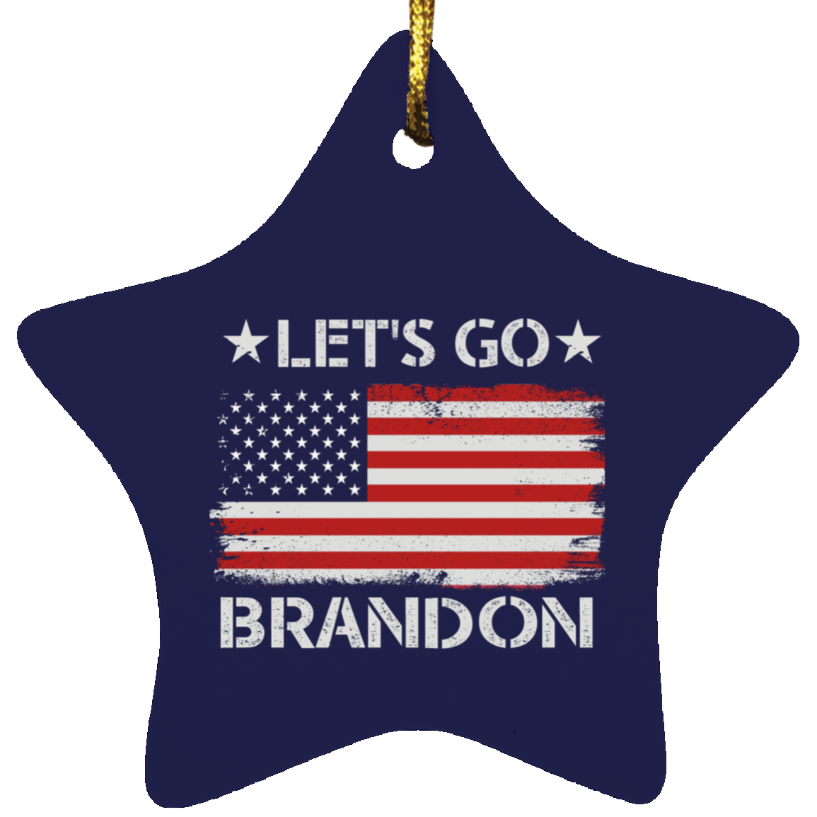 Let's Go Brandon USA Flag Christmas Ornament