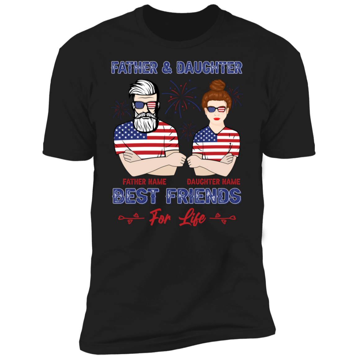 Father And Daughter Best Friends Personalized T-shirt