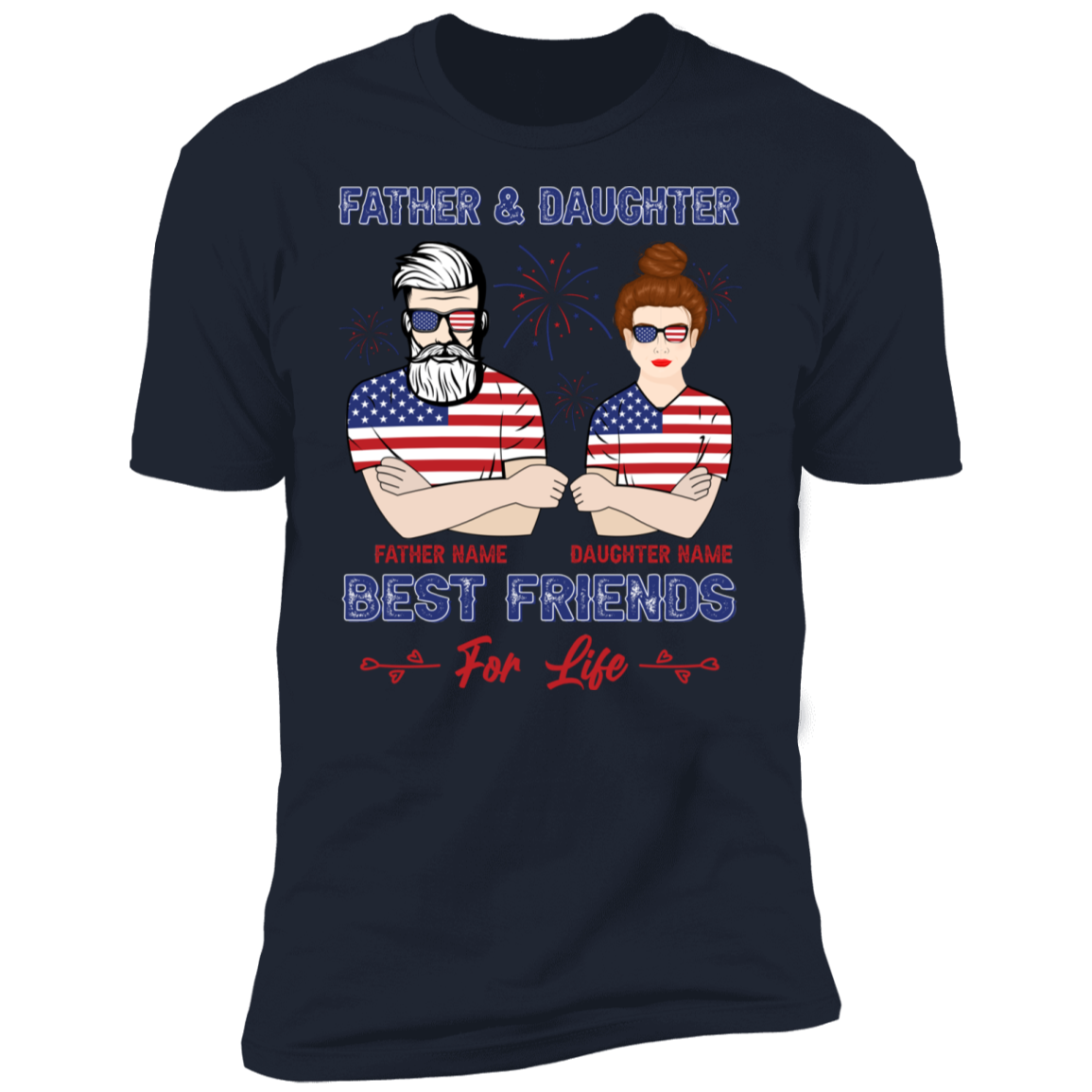 Father And Daughter Best Friends Personalized T-shirt