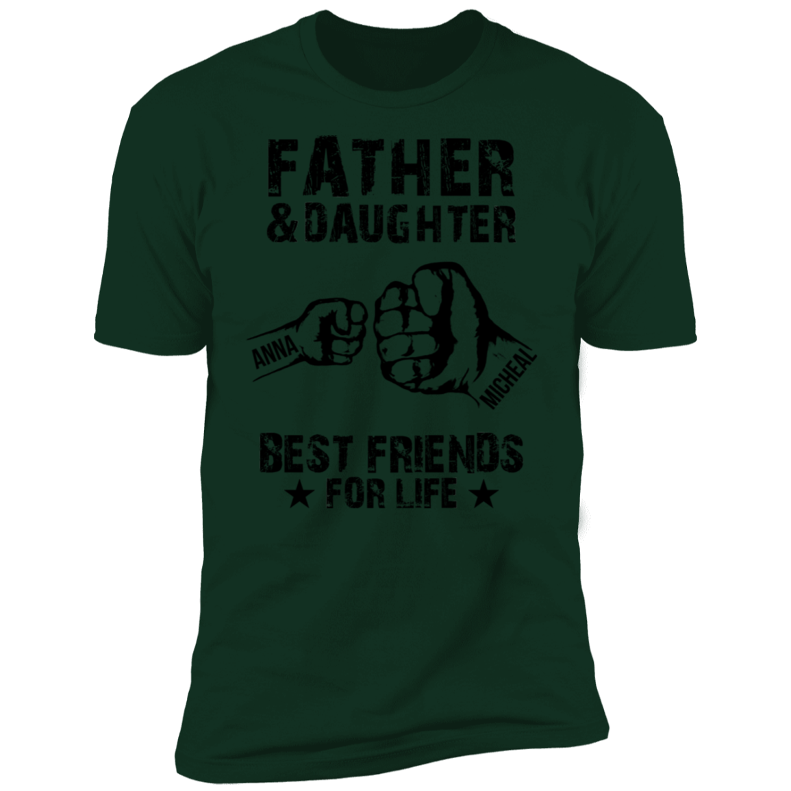Father & Daughter Best Friends For Life Personalized T-shirt