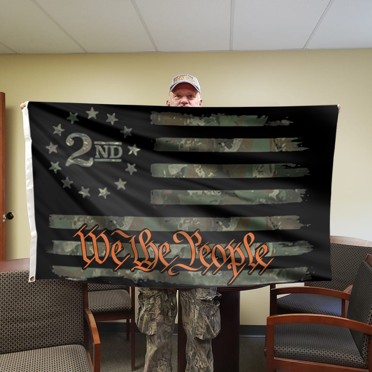 We The People - Camo Orange - 2nd Amendment Flag