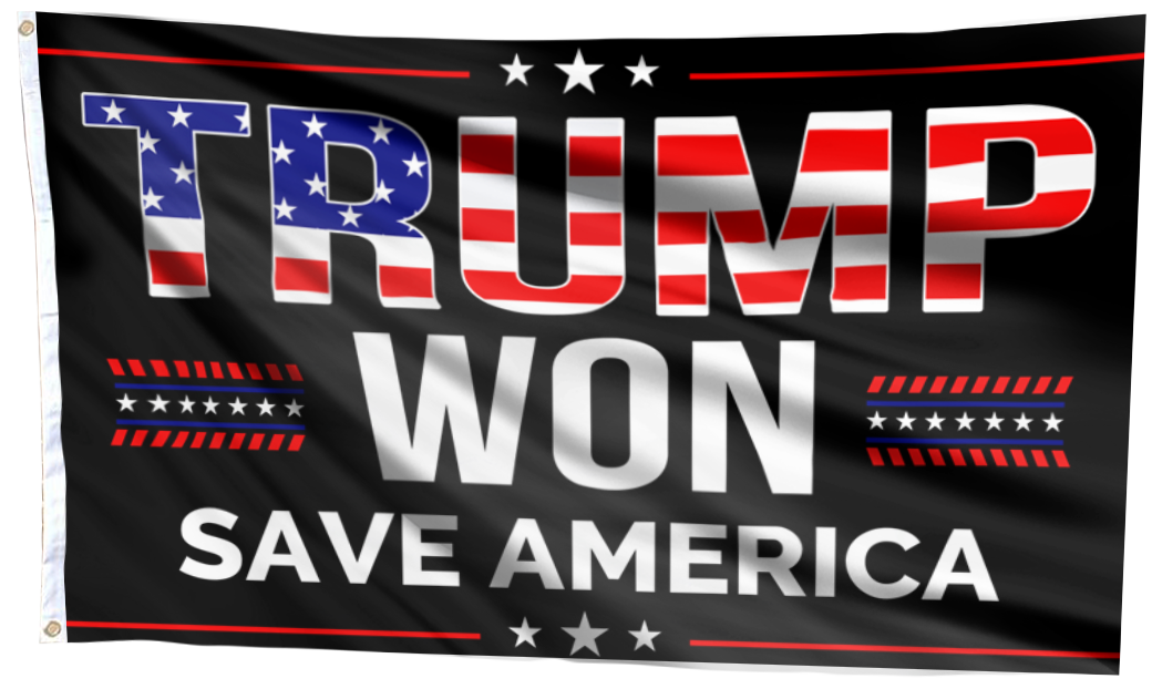 Trump Won - Save America - Black Flag
