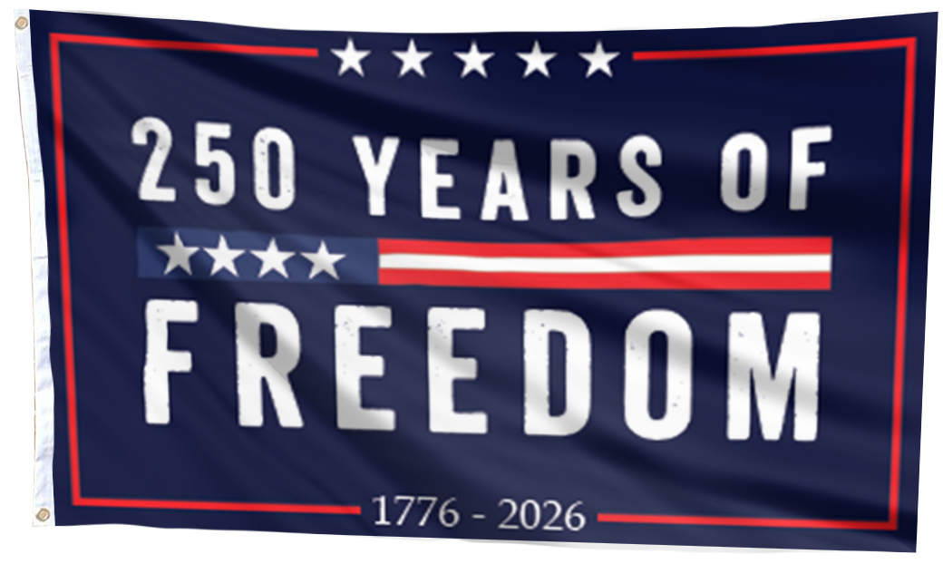 250 Years of Freedom Blue Flag