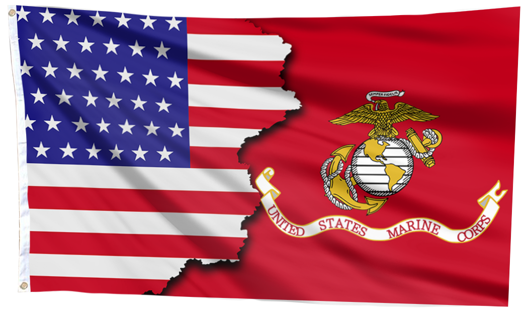 American with Marine Corps Emblem Flag