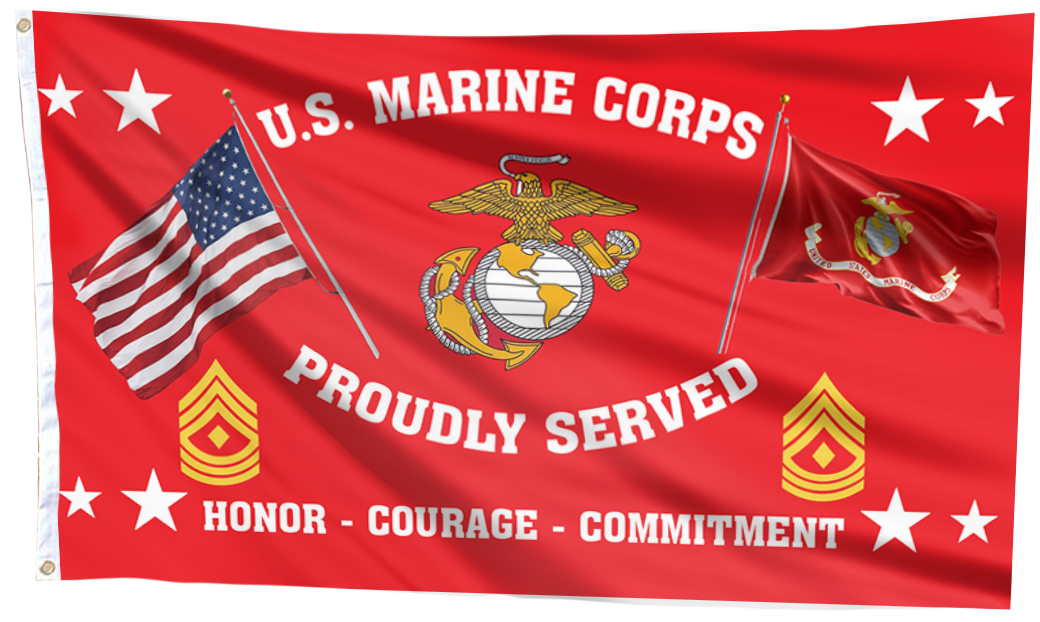 United States Marine Corps - First Sergeant Flag (RED)