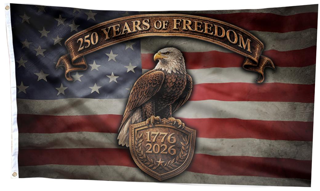 Bald Eagle 250 Years of Freedom USA Flag
