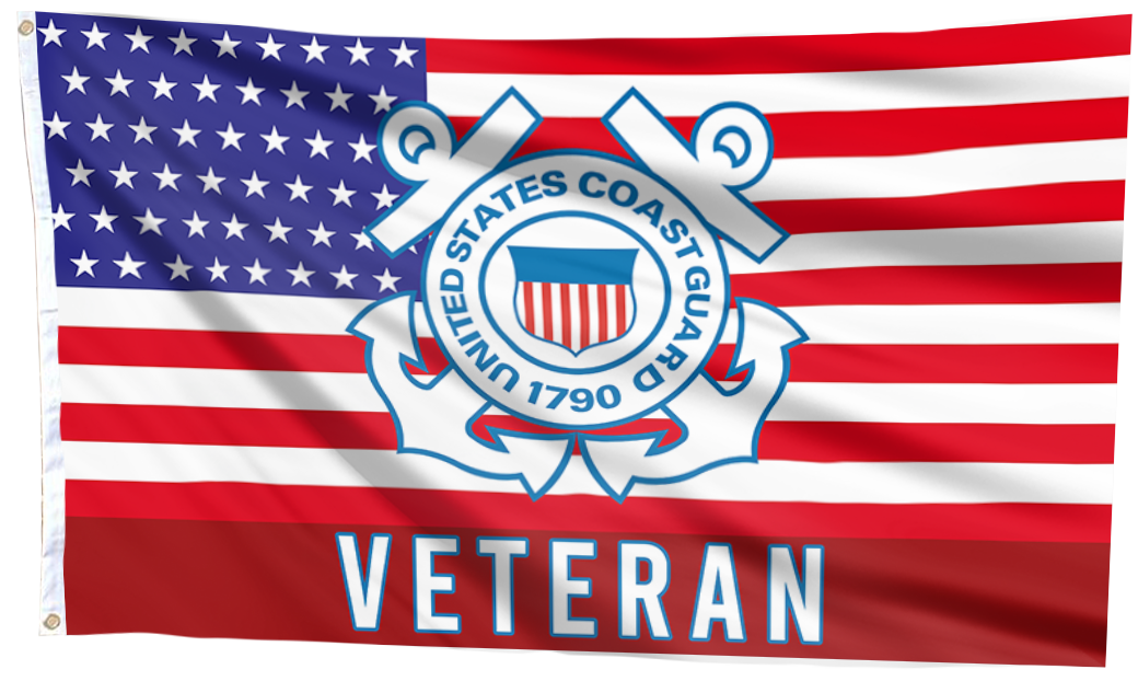 USA Coast Guard 1790 Veteran Flag