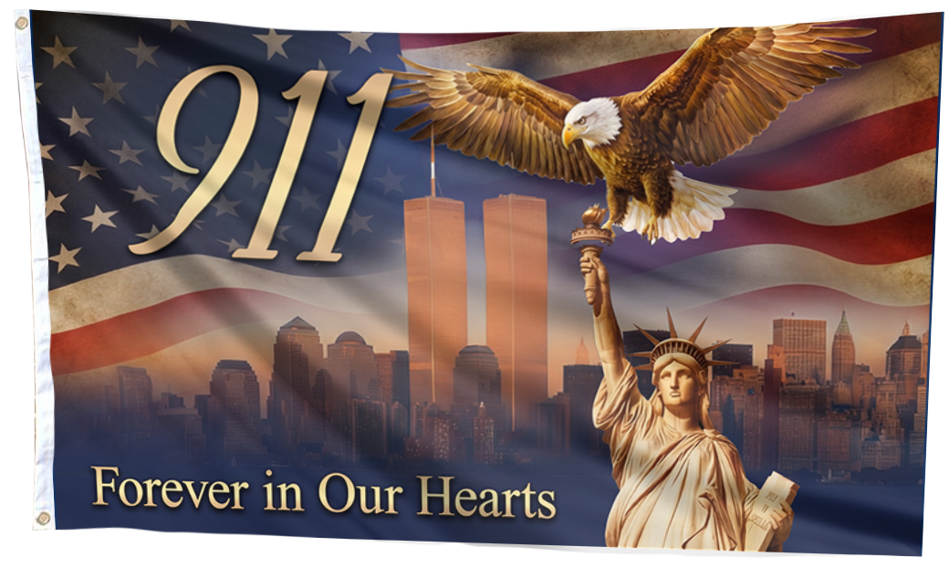 911 Eagle Forever In Our Hearts Flag