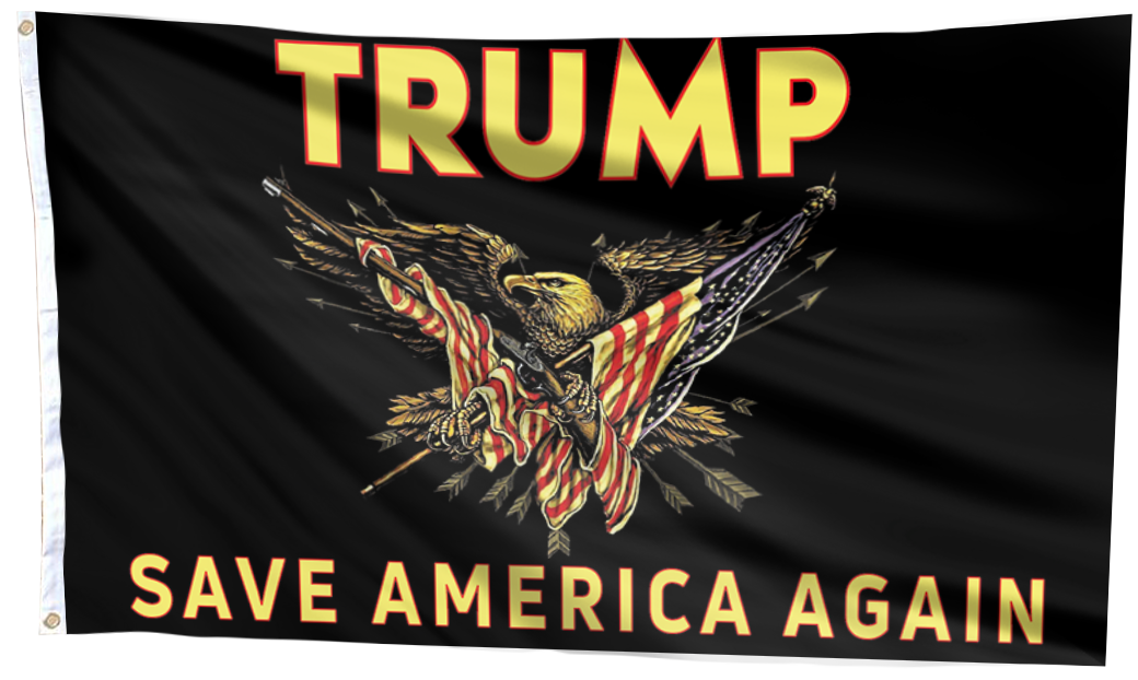 Trump Save America Again Eagle Flag