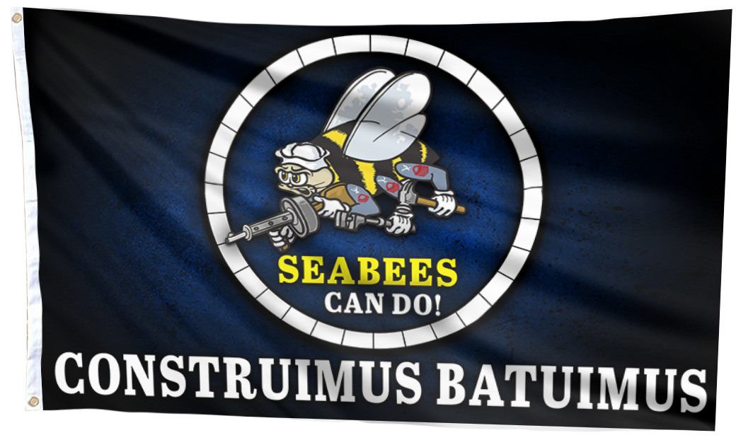 Seabees Can Do - Construimus Batuimus Flag